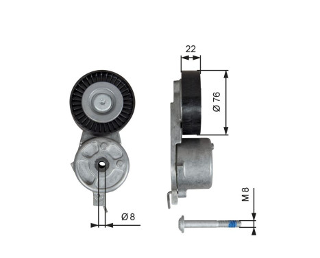 Tensioner Pulley, v-ribbed belt DriveAlign® T39141 Gates