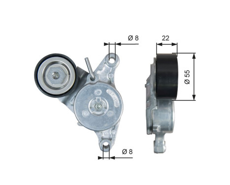 Tensioner Pulley, v-ribbed belt DriveAlign® T39392 Gates
