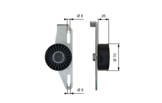 Tensioner Pulley, v-ribbed belt DriveAlign® T39393 Gates