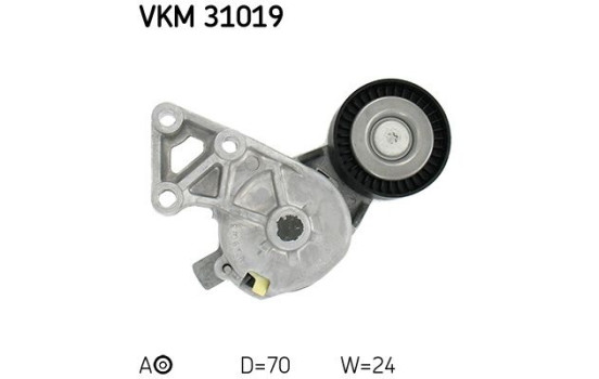 Tensioner Pulley, v-ribbed belt VKM 31019 SKF, Image 2