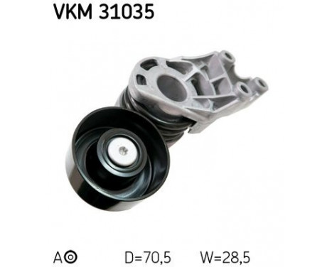 Tensioner Pulley, v-ribbed belt VKM 31035 SKF