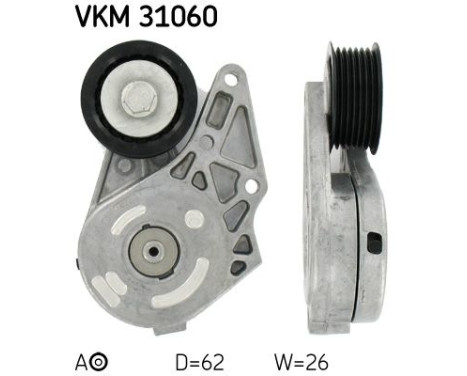 Tensioner Pulley, v-ribbed belt VKM 31060 SKF