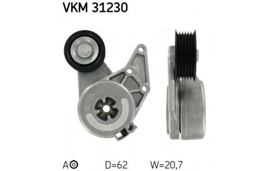 Tensioner Pulley, v-ribbed belt VKM 31230 SKF