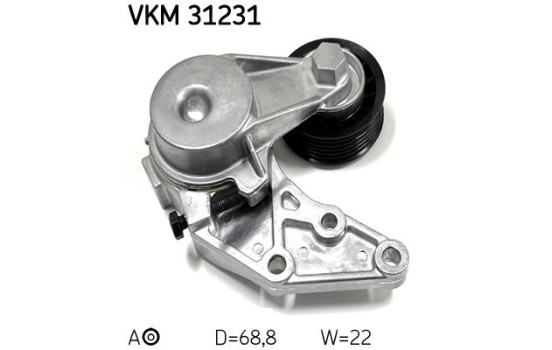 Tensioner Pulley, v-ribbed belt VKM 31231 SKF, Image 2