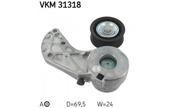 Tensioner Pulley, v-ribbed belt VKM 31318 SKF