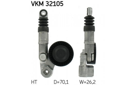 Tensioner Pulley, v-ribbed belt VKM 32105 SKF