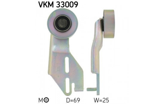 Tensioner Pulley, v-ribbed belt VKM 33009 SKF