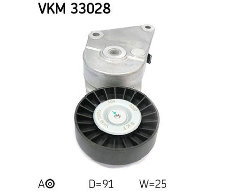 Tensioner Pulley, v-ribbed belt VKM 33028 SKF