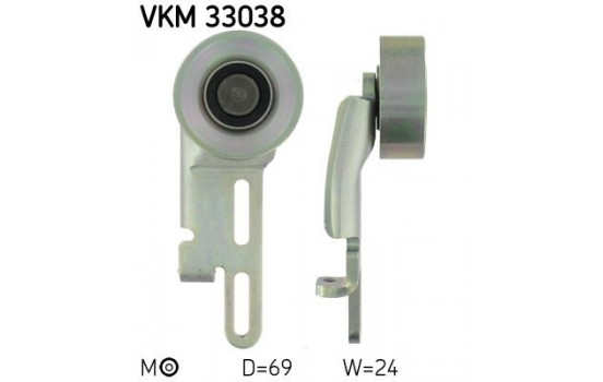 Tensioner Pulley, v-ribbed belt VKM 33038 SKF