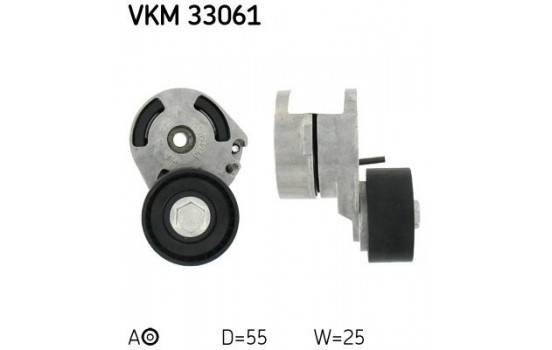 Tensioner Pulley, v-ribbed belt VKM 33061 SKF