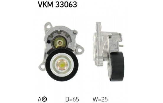 Tensioner Pulley, v-ribbed belt VKM 33063 SKF