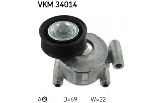 Tensioner Pulley, v-ribbed belt VKM 34014 SKF