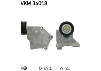 Tensioner Pulley, v-ribbed belt VKM 34018 SKF