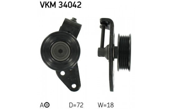 Tensioner Pulley, v-ribbed belt VKM 34042 SKF