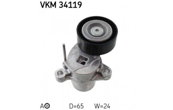 Tensioner Pulley, v-ribbed belt VKM 34119 SKF