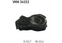 Tensioner Pulley, v-ribbed belt VKM 34153 SKF
