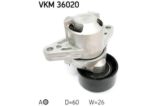 Tensioner Pulley, v-ribbed belt VKM 36020 SKF, Image 2
