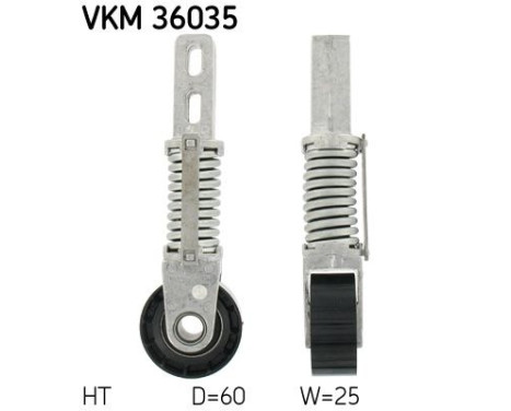 Tensioner Pulley, v-ribbed belt VKM 36035 SKF
