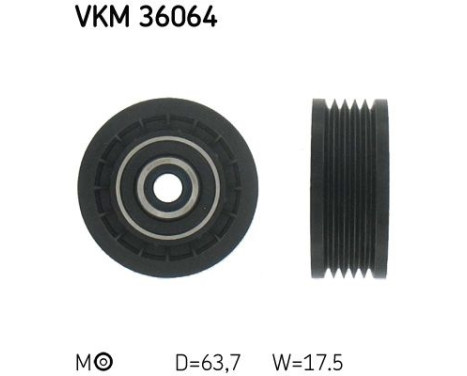 Tensioner Pulley, v-ribbed belt VKM 36064 SKF