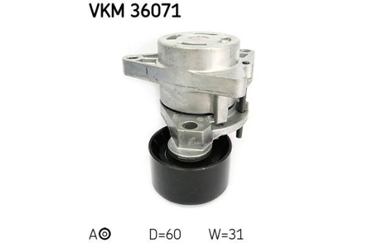 Tensioner Pulley, v-ribbed belt VKM 36071 SKF, Image 2