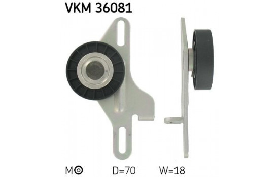 Tensioner Pulley, v-ribbed belt VKM 36081 SKF
