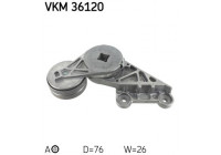Tensioner Pulley, v-ribbed belt VKM 36120 SKF