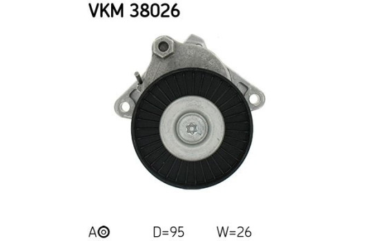 Tensioner Pulley, v-ribbed belt VKM 38026 SKF, Image 3