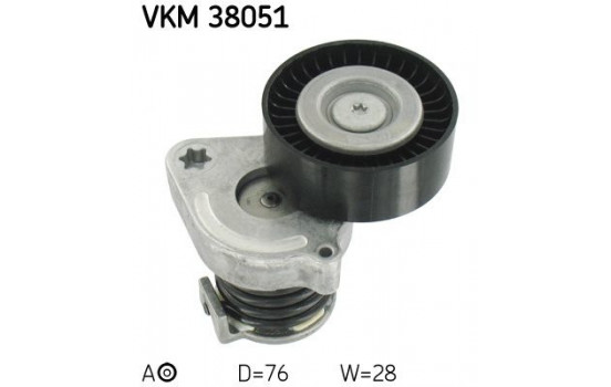 Tensioner Pulley, v-ribbed belt VKM 38051 SKF
