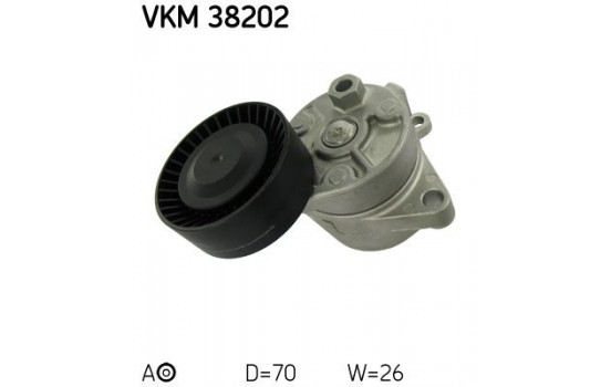 Tensioner Pulley, v-ribbed belt VKM 38202 SKF, Image 2