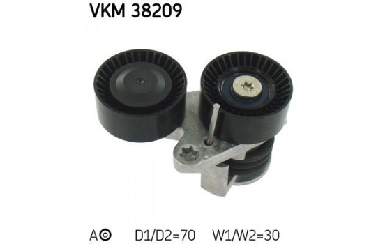 Tensioner Pulley, v-ribbed belt VKM 38209 SKF