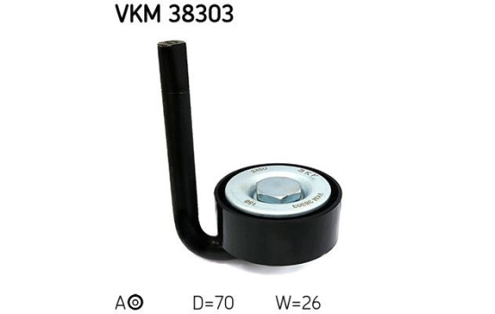 Tensioner Pulley, v-ribbed belt VKM 38303 SKF