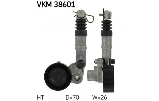 Tensioner Pulley, v-ribbed belt VKM 38601 SKF