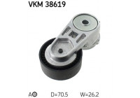 Tensioner Pulley, v-ribbed belt VKM 38619 SKF