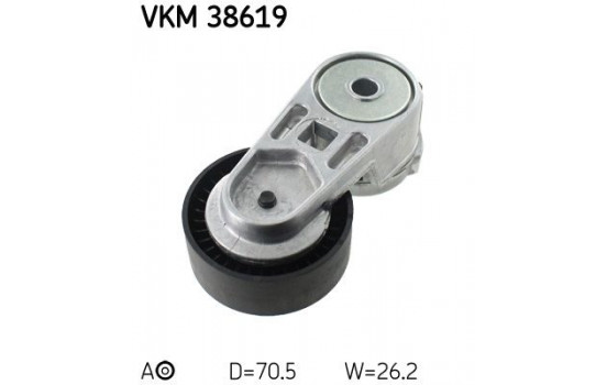 Tensioner Pulley, v-ribbed belt VKM 38619 SKF