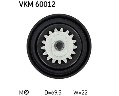 Tensioner Pulley, v-ribbed belt VKM 60012 SKF, Image 2