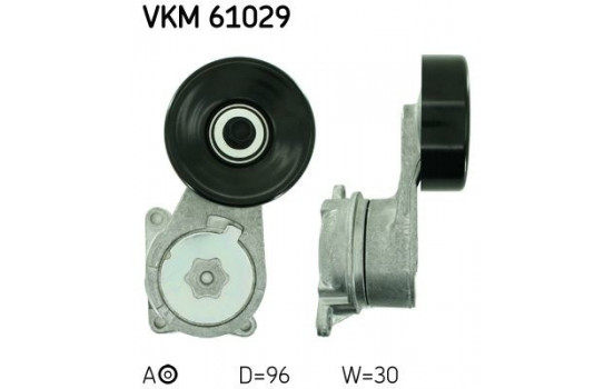 Tensioner Pulley, v-ribbed belt VKM 61029 SKF
