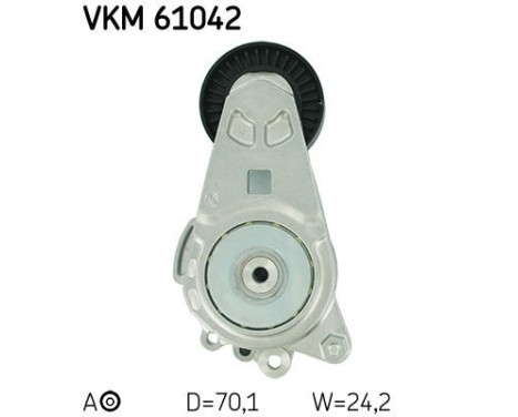 Tensioner Pulley, v-ribbed belt VKM 61042 SKF, Image 2