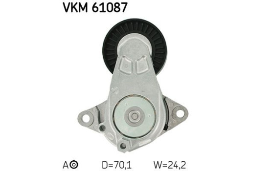 Tensioner Pulley, v-ribbed belt VKM 61087 SKF