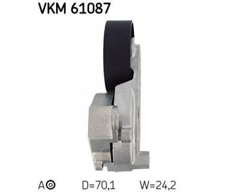 Tensioner Pulley, v-ribbed belt VKM 61087 SKF, Image 3