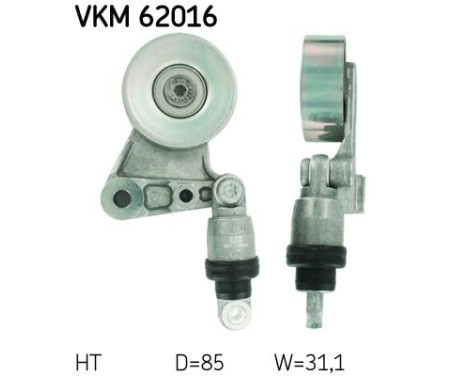 Tensioner Pulley, v-ribbed belt VKM 62016 SKF