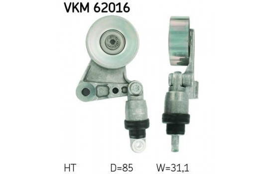 Tensioner Pulley, v-ribbed belt VKM 62016 SKF