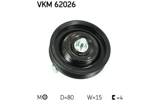 Tensioner Pulley, v-ribbed belt VKM 62026 SKF