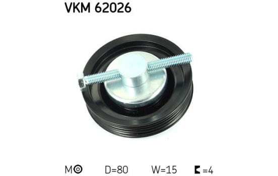 Tensioner Pulley, v-ribbed belt VKM 62026 SKF, Image 2