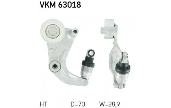 Tensioner Pulley, v-ribbed belt VKM 63018 SKF