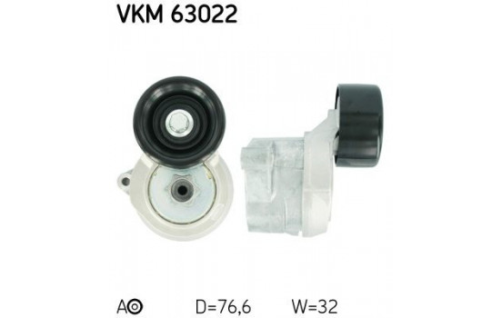 Tensioner Pulley, v-ribbed belt VKM 63022 SKF