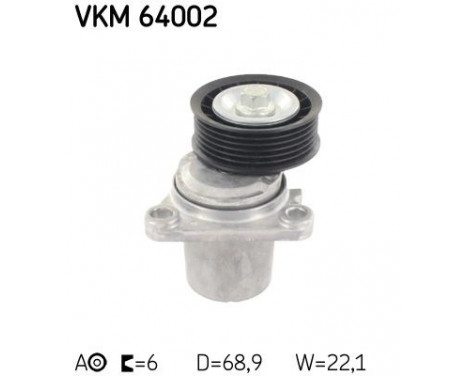 Tensioner Pulley, v-ribbed belt VKM 64002 SKF