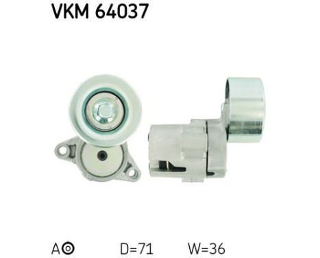 Tensioner Pulley, v-ribbed belt VKM 64037 SKF