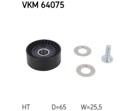 Tensioner Pulley, v-ribbed belt VKM 64075 SKF