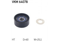 Tensioner Pulley, v-ribbed belt VKM 64078 SKF