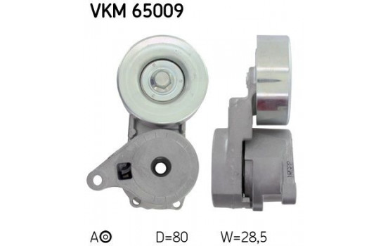 Tensioner Pulley, v-ribbed belt VKM 65009 SKF